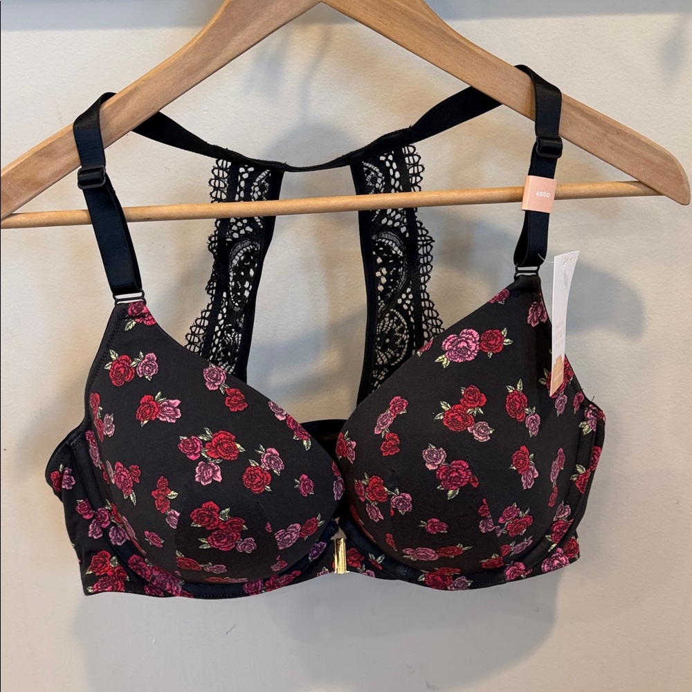 Cacique NWT Boost Plunge Floral Lace Women's Bra Size 40DD